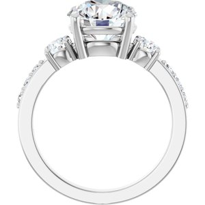 10K White Gold 8.8 mm Round Ring Mounting – image 3