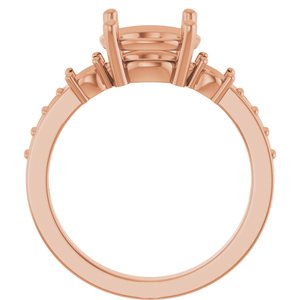 18K Rose Gold 8.8 mm Round Ring Mounting – image 4