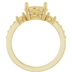 10K Yellow Gold 8.8 mm Round Ring Mounting – image 4