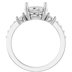 18K White Gold 8.8 mm Round Ring Mounting – image 4