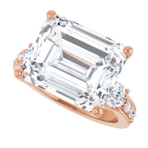 18K Rose Gold 13x11 mm Emerald Ring Mounting – image 8