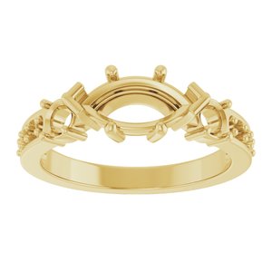 14K Yellow Gold 10x5 mm Marquise Ring Mounting – image 6