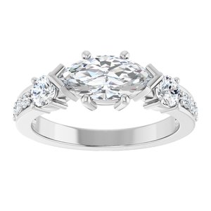 Continuum Sterling Silver 10x5 mm Marquise Ring Mounting – image 5