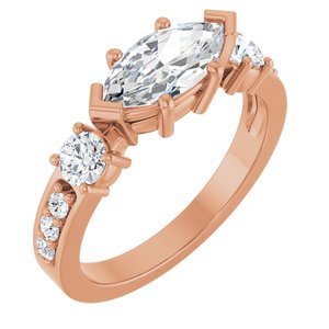 10K Rose Gold 10x5 mm Marquise Ring Mounting