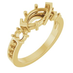 10K Yellow Gold 10x5 mm Marquise Ring Mounting – image 2