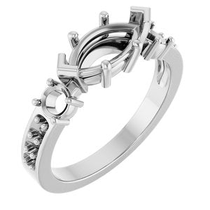 Platinum 10x5 mm Marquise Ring Mounting – image 2