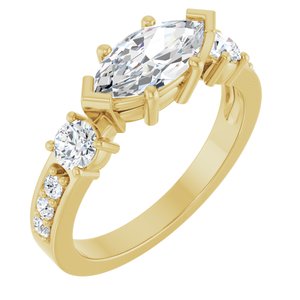 18K Yellow Gold 10x5 mm Marquise Ring Mounting