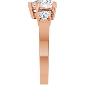 10K Rose Gold 7x7 mm Heart Ring Mounting – image 7