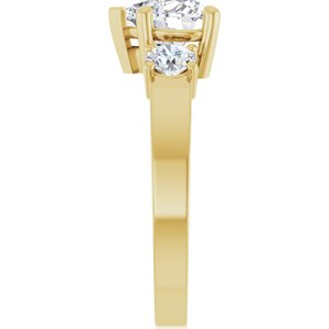 14K Yellow Gold 7x7 mm Heart Ring Mounting – image 7