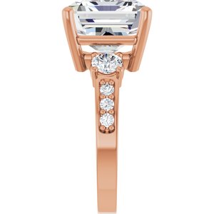 10K Rose Gold 13x11 mm Emerald Ring Mounting – image 7
