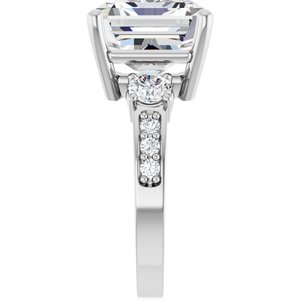 10K White Gold 13x11 mm Emerald Ring Mounting – image 7