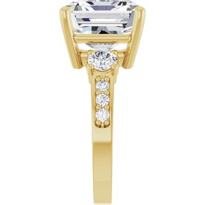 18K Yellow Gold 13x11 mm Emerald Ring Mounting – image 7
