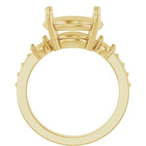 18K Yellow Gold 12 mm Round Ring Mounting – image 4
