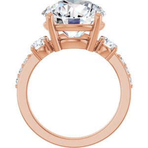 14K Rose Gold 12 mm Round Ring Mounting – image 3