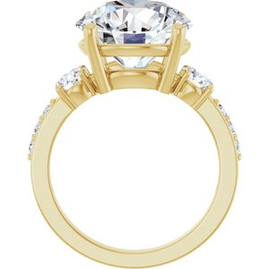 14K Yellow Gold 12 mm Round Ring Mounting – image 3