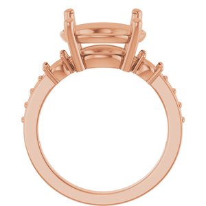 18K Rose Gold 12 mm Round Ring Mounting – image 4