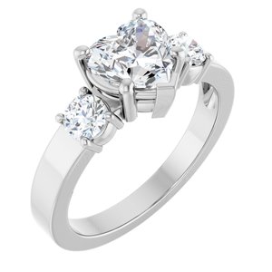18K White Gold 7x7 mm Heart Ring Mounting