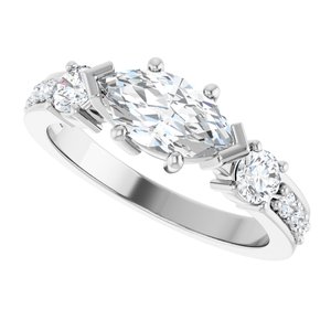 10K White Gold 9.5x5 mm Marquise Ring Mounting – image 8