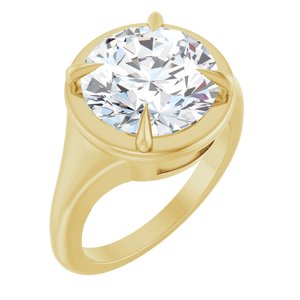 14K Yellow Gold 11 mm Round Ring Mounting