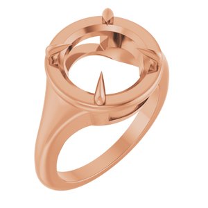 14K Rose Gold 11 mm Round Ring Mounting – image 2