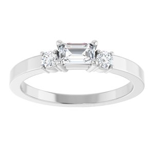 Sterling Silver 5x3 mm Emerald Ring Mounting – image 5