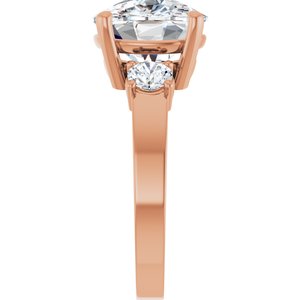 18K Rose Gold 12x10 mm Elongated Cushion Ring Mounting – image 7