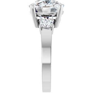 14K X1 White Gold 12x10 mm Elongated Cushion Ring Mounting – image 7