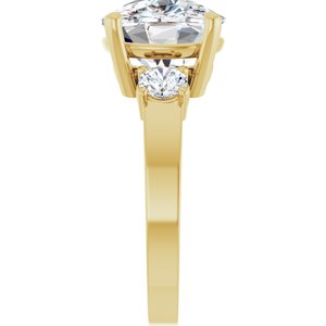 10K Yellow Gold 12x10 mm Elongated Cushion Ring Mounting – image 7