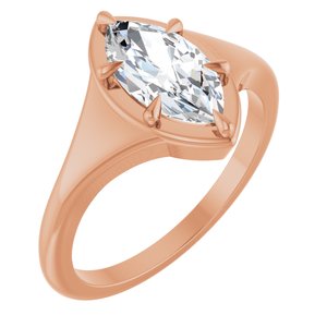 18K Rose Gold 10.5x5.5 mm Marquise Ring Mounting