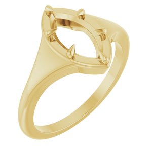 14K Yellow Gold 10.5x5.5 mm Marquise Ring Mounting – image 2