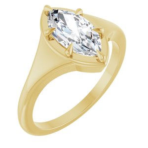 18K Yellow Gold 10.5x5.5 mm Marquise Ring Mounting