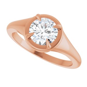 10K Rose Gold 6.5 mm Round Ring Mounting – image 8