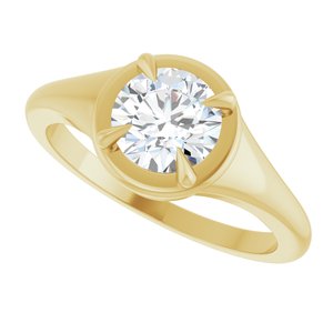 18K Yellow Gold 6.5 mm Round Ring Mounting – image 8