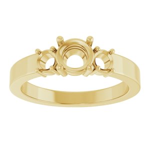 18K Yellow Gold 5.5 mm Round Ring Mounting – image 6
