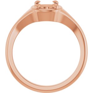18K Rose Gold 8x6 mm Elongated Cushion Ring Mounting – image 4