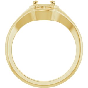 14K Yellow Gold 8x6 mm Elongated Cushion Ring Mounting – image 4