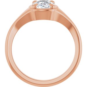 10K Rose Gold 8x6 mm Elongated Cushion Ring Mounting – image 3
