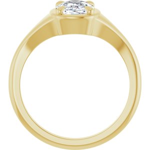 10K Yellow Gold 8x6 mm Elongated Cushion Ring Mounting – image 3