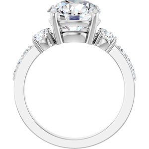 10K White Gold 9.4 mm Round Ring Mounting – image 3