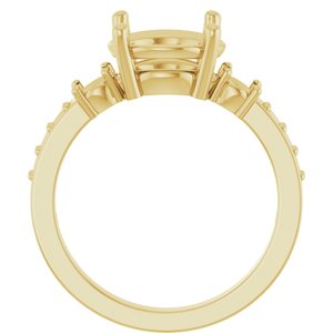10K Yellow Gold 9.4 mm Round Ring Mounting – image 4