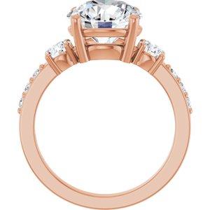 10K Rose Gold 9.4 mm Round Ring Mounting – image 3
