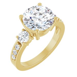 10K Yellow Gold 9.4 mm Round Ring Mounting