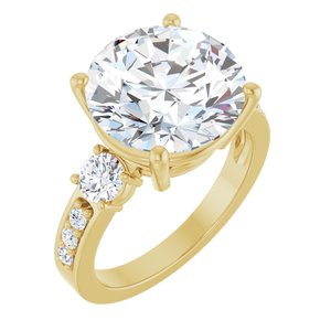 14K Yellow Gold 12 mm Round Ring Mounting