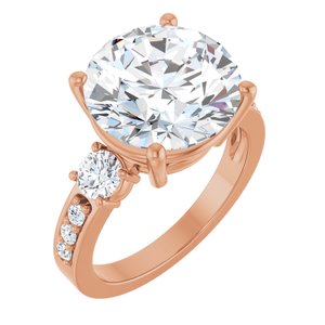 14K Rose Gold 12 mm Round Ring Mounting