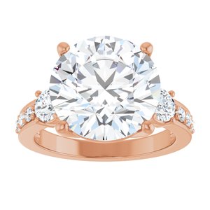 14K Rose Gold 12 mm Round Ring Mounting – image 5
