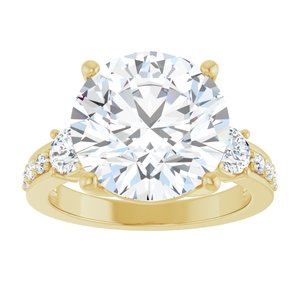 18K Yellow Gold 12 mm Round Ring Mounting – image 5