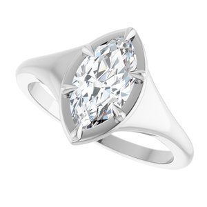 14K White Gold 10.5x5.5 mm Marquise Ring Mounting – image 8