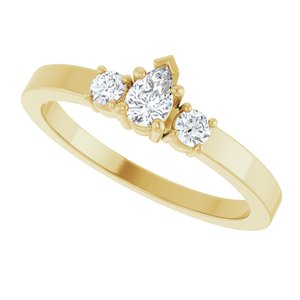 18K Yellow Gold 4.5x3 mm Pear Ring Mounting – image 8