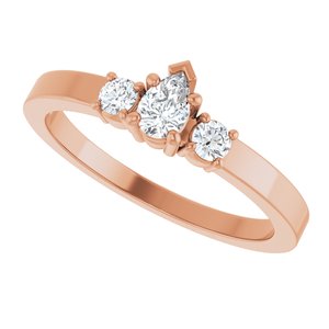 14K Rose Gold 4.5x3 mm Pear Ring Mounting – image 8