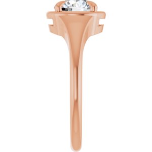 18K Rose Gold 7 mm Round Ring Mounting – image 7